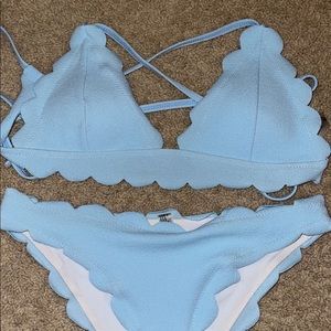 Blue scalloped bikini